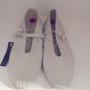 NWT House of Harlow 1960 Woven Bistro Ballet Flats Mary Jane Shoes Sz 6